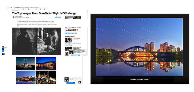 My dear friends,
I am happy to share my appearance on FStoppers photo web site! My photo was published as one of 100 best at Nightfall contest, where there were thousands of entries from many countries and 37.6 million votes.
https://fstoppers.com/contests/top-images-gurushots-nightfall-challenge-463237 throughout the contest.